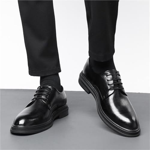 Men's Casual Dress Shoes Business Low Cut Autumn Formal Shoes English Style Groom Wedding Shoes Comfortable Stylish Classic Office Shoes(8.5)2