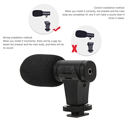 Goshyda On Camera Microphone, 3.5mm Universal Video Microphone Mini Noise Reduction Mic with Windproof Sponge, Compatible with Cameras Camcorders, for Vlogging Live Conference Video - Image 6