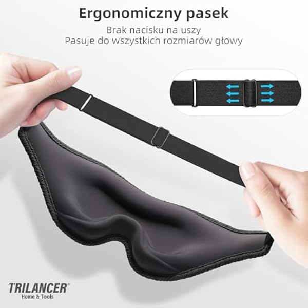 Trilancer 2026 Инновационная маска для глаз, 3D-повязка для сна — маска с 99,99% светонепроницаемостью и берушами — идеально подходит для женщин и мужчин во время дневного сна, путешествий и медитации (черная)