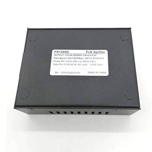 PS1248G 12V 4A 48W gigabitowy rozdzielacz PoE, czarny, 458074