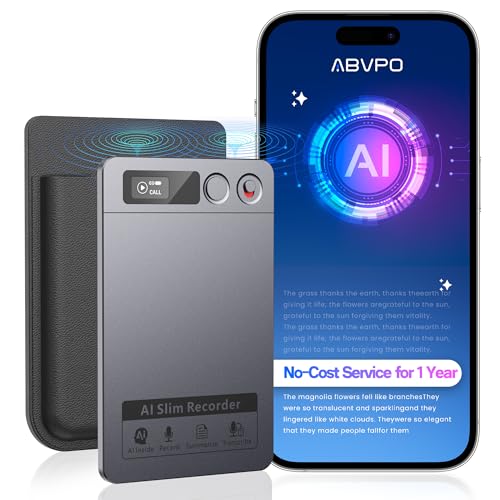 AI Voice Recorder, Note Voice Recorder - Transcribe & Summarize, AI Noise Cancellation Technology, Supports 118 Languages, 64GB Memory APP Control Audio Recorder for Lectures, Meetings, Calls, Gray