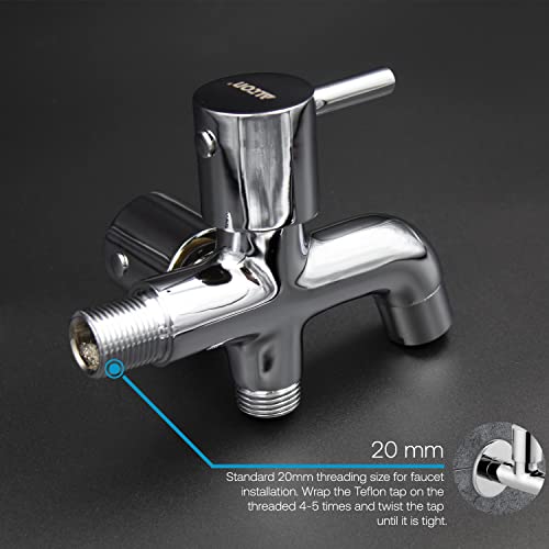 ALTON GRC3715 Brass 2 in 1 Chrome Finish Bib Tap with Wall Flange (Silver)