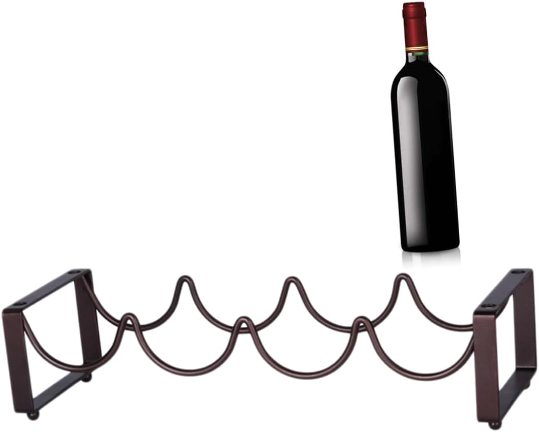 Creative Vintage Wire Wine Rack for Bottles Display Stand Smooth Surface Stable Bottom Design for Kitchen and Bar Decor