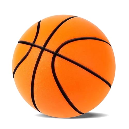 Alephnull Silent Basketball Größe 3 Leiser Basketball 7zoll / 18cm Indoor Trainingsball, Hochflexibles Geräuschreduzierendes Design für Erwachsene Home-Gym (Orange)