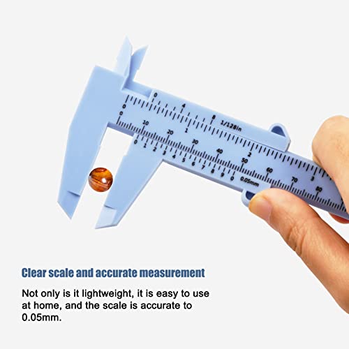 Nivofu 2 Pack Vernier Calibre, Mini Plastique 6 Inch/150mm Outil de mesure, conversion pouce/millimètre, étrier à glissière de haute précision pour la longueur Largeur Profondeur Diamètre intérieur Diamètre extérieur, blanc+bleu