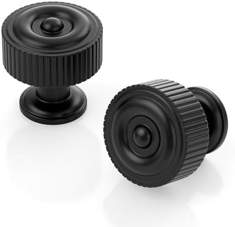Asidrama 10 Pack Matte Black Cabinet Knobs Heavy-Duty Solid Kitch...