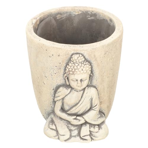 FONDOTIN Maceta de Buda para exteriores, material de cemento, macetas decorativas para interiores para el hogar