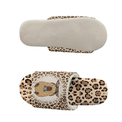 House Slippers for Woman Warm Flannel Open Toe Slippers 4.5-123