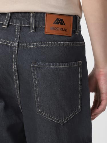 Image of Neostreak Men's Loose Baggy Fit Washed Cargo Jeans with 6 Pockets Non-Stretchable
