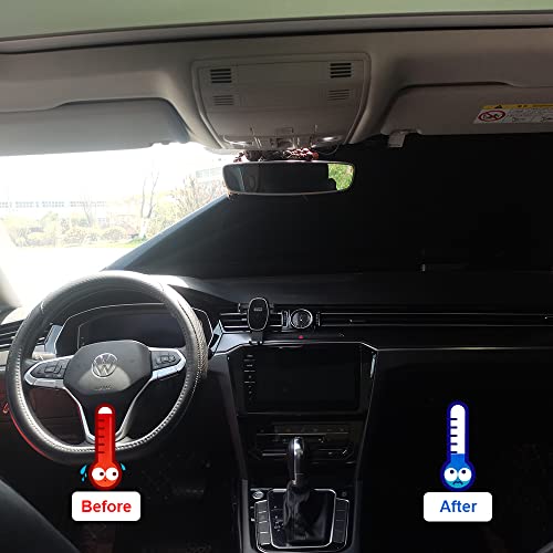 Ugrevz Car Windshield Sun Shade Foldable Front Window Sun For Uv Rays & Sun Heat Protection Waterproof Exterior Car Accessories Windshield Cover For Ice And Snow(Wss001Silver) #TOP2