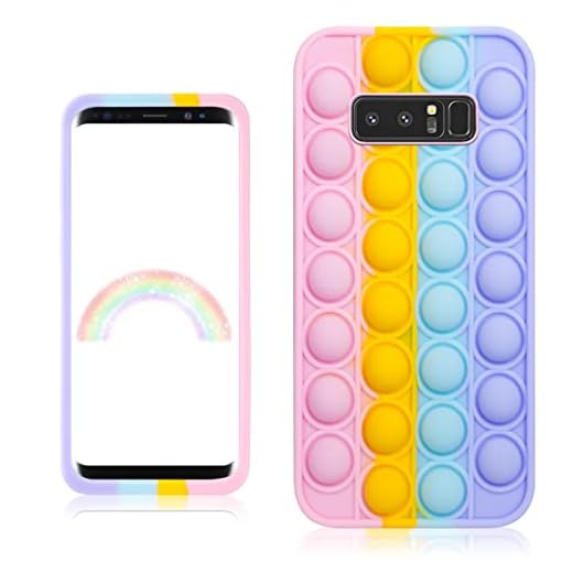 Qerrassa Färg bubbla klassiskt silikonfodral för Samsung Galaxy Note 8, söt fidget tecknat fodral barn flickor roliga mjuka fodral rolig design snygg Kawaii unik för Samsung Galaxy Note 8