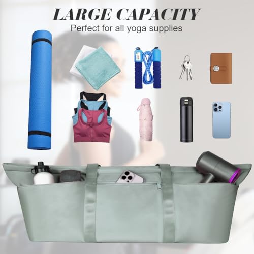 Aucuu Large Yoga Mat Bag, Yoga Mat Tote Carrier, Gym Bag, Yoga Bag, Long Pilates Bag, with Adjustable Carry Strap, Bottle Pocket and Wet Compartment, Travel Yoga Gym Bag for Women Men for Yoga Gym - Image 6