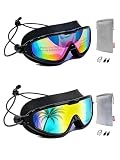 Aegend Swim Goggles with Bungee Strap No Leaking Anti Fog Swimming Goggles with Quick Adjust (Aqua & Birght Rose)