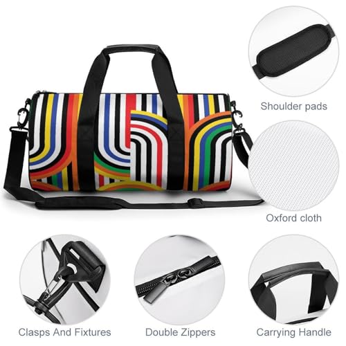 Sac de gym rayures colorées compact 45cm résolvant le manque de place - 5