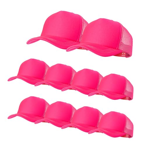 Image of 10 Pack of Blank Trucker Hat Bulk Mesh Cap Men and Women Baseball Cap DIY Graffiti Hot Stamping Duck Tongue Cap