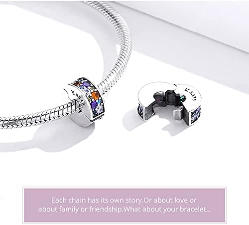 2pc Clip Spacer Charms Bracelets for Women 925 Sterling Silver Blue White Crystal Clip Lock Spacer Stopper Charm Bead for Bracelet - Image 5