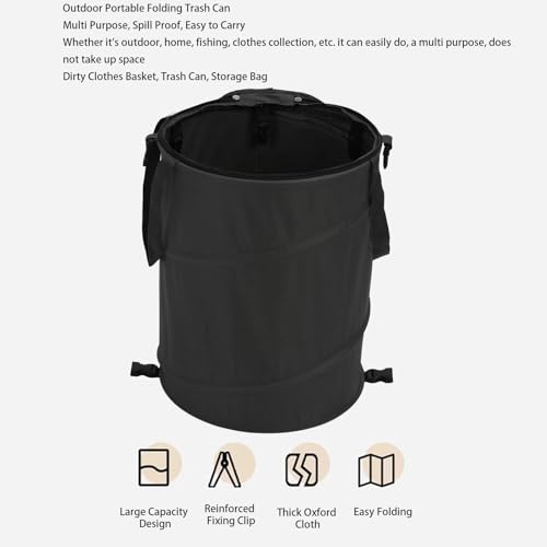 Poubelle de camping pop-up de grande capacité avec couvercle zip - 2