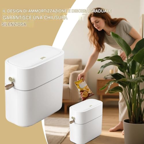 Cubo de basura de baño antiolor que elimina malos olores en espacios estrechos de casa 7