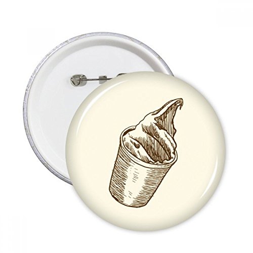 Coupe de crème glacée marron badge rond 5pcs cadeau original