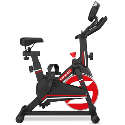 Image of Sparnod Fitness SSB-08N Spin Bike for Home Use 8 kg Flywheel, Digital Display Console, Heart Rate Sensor, Fully Adjustable Seat & Handlebar, Silent Belt Drive, Carbon Steel Frame, Max User Weight 130kg