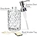 JASAI Diamond Design 12 Oz Glass Soap Dispenser, Kitchen soap Dispenser with 304 Rust Proof Stainless Steel Pump, Bathroom Soap Dispenser for Hand Soap, Soap, Lotion(Clear).