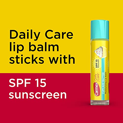 Carmex Daily Care Moisturizing Lip Balm With Spf 15, Cupcake Batter Lip Balm Sticks, 0.15 Oz Each - 6 Count #TOP4