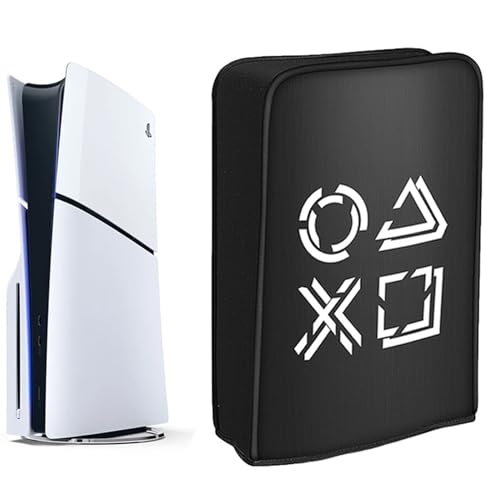 Funda Protectora PS5,Cubierta a Prueba de Polvo para Playstation 5,Fácil de Quitar,Resistente a arañazos,Impermeable,Guardapolvo de Nylón Protector para PS5 Edición Digital/Consolas Ultra HD-Negro