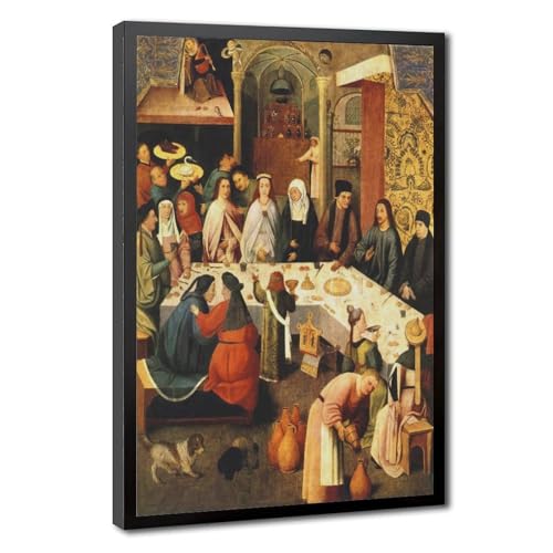 Impression sur toile The Marriage Feast at Cana Hieronymus Bosch pour salon 61x91 cm