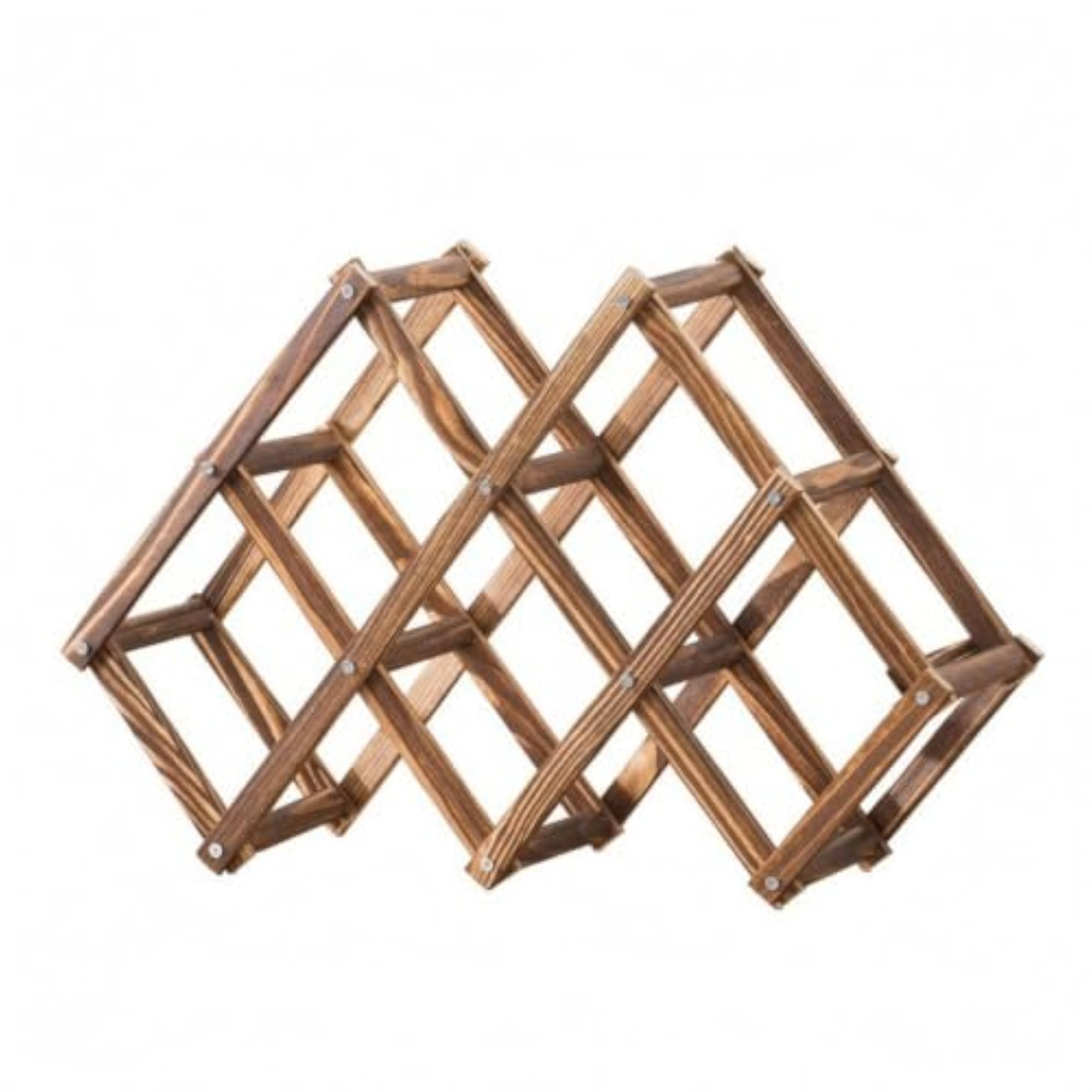 Countertop Foldable Wooden Wine Rack, Space-Saving Design