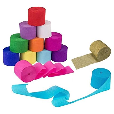 13 Rolls Crepe Papers, Craft Streamers Hanging Decorations Assorted Colors for Birthday Party Wedding Festival Party Hanging Decorations Cover
