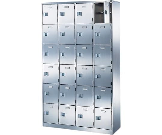 三島精器 扉付 ステンレスシューズボックス 鍵無 4列6段 24人用 BST-SUS4-6H