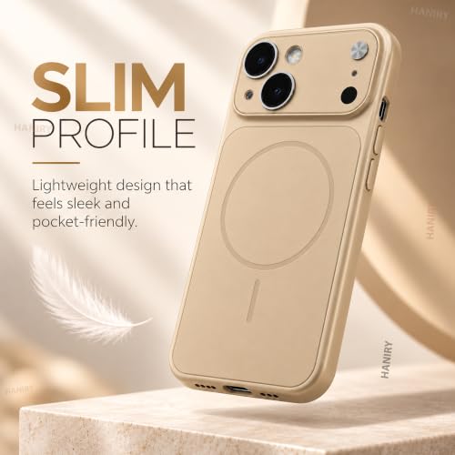 Image of Compatible for iPhone 13 Cover Case Scratch Resistant Premium Glass Finish Slim Fit Protective Back Cover Shockproof Camera Guard Magsafe iPhone 13 Cover (Gold)