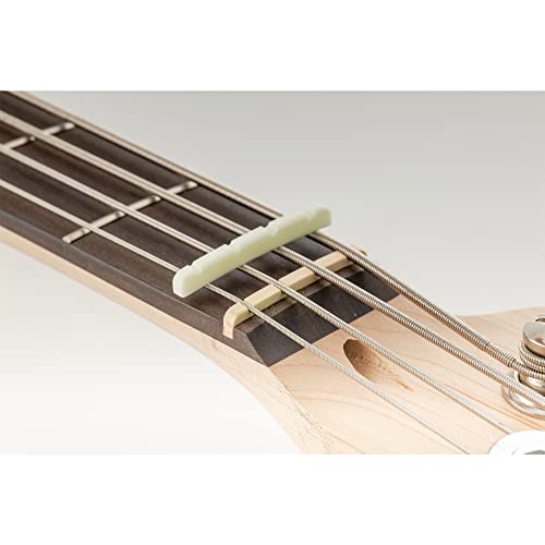 Musiclily Pro 41.91Mm Slotted Precision Bass Bone Nut Curved Bottom For 4-String Fender Style P-Bass, Ivory (Set Of 2) #TOP5
