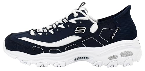 Image of Skechers Women's D'Lites New Classic Sneaker | Hands Free Slip-Ins, Air-Cooled Memory Foam Insole, Cushioned midsole with flexible outsole, Sporty fashion sneaker lace-up