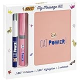 Libera al felino que está en ti con este bonito kit rosa BIC My Message con el lema «Catpower » para un regalo perfecto.