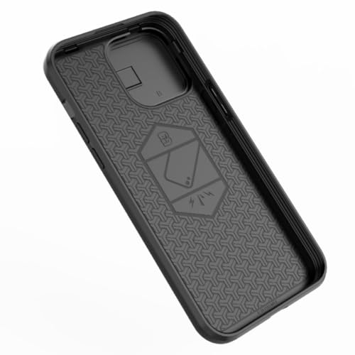 Image of SHINESTAR Tough Armor iPhone 15 Bumper Back Case Cover | Ring Holder & Sliding Camera Shield Cover | 360 Degree Protection Back Case Cover for Apple iPhone 15 (Black)