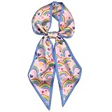 Deokke Head Hair Scarf Neck Silk Feeling Scarves Long Thin Satin Fashion Handbag Cute Decoration Women Girls...