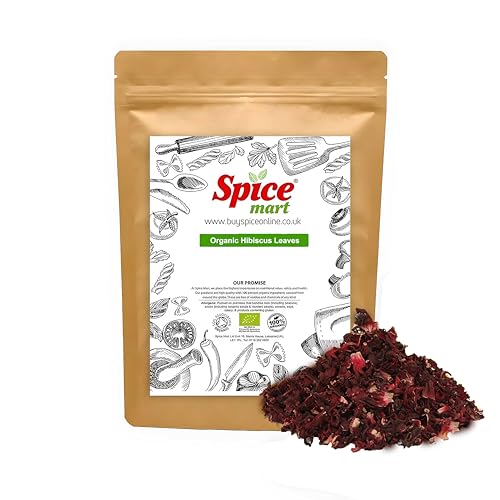 Organic Hibiscus Leaves | Leaf | Petals | Whole Loose Premium Quality Free P&P Certified by Soil Association (50g)