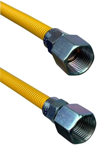 72" Stainless Steel Gas Connector with 3/4" and 1/2" Fittings