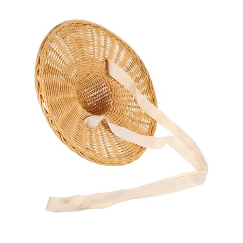 Parliky Sombrero Cónico de Ratán para Color Original Madera Tejido Artesanal Adecuado para Fiestas Cosplay y Actividades al Aire Libre Accesorio Ventilado y Reutilizable