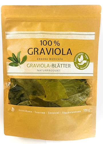 100g GRAVIOLA Blätter Premium Qualität ohne Pestizide. NEUE ERNTE! Naturbelassen direkt vom deutschen Hersteller Graviola.de (Badezusatz)