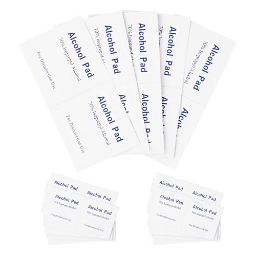 50 Pezzi Salviette Alcool Isopropilico 6x3cm,Alcool Isopropilico 70,Usa e Getta,Per