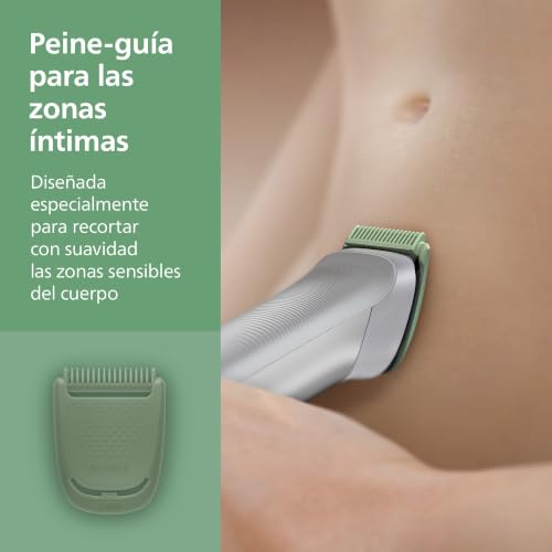 Miniatura 6 de Philips Recortadora Todo En Uno De 10 En 1 Serie 5000 - Afeitadora Y Cortapelos Hombre Para Rostro, Cabeza Y Cuerpo, Cuchillas De Acero Autoafilables, 11 Longitudes 0,5-16 Mm , Recargable, Mg5918 15