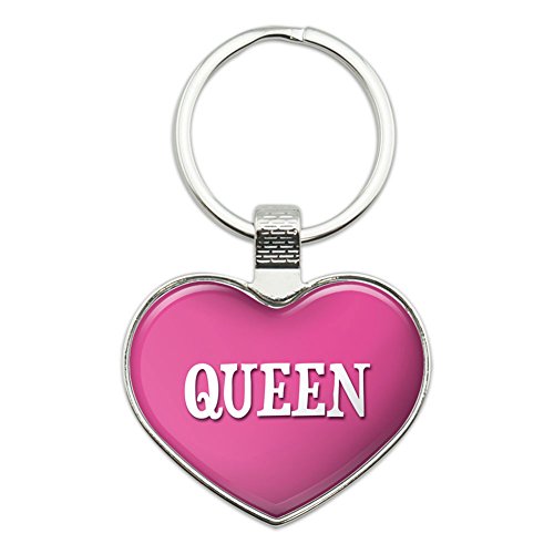 Metal Keychain Key Chain Ring Pink I Love Heart Names Female Q - Queen #TOP13