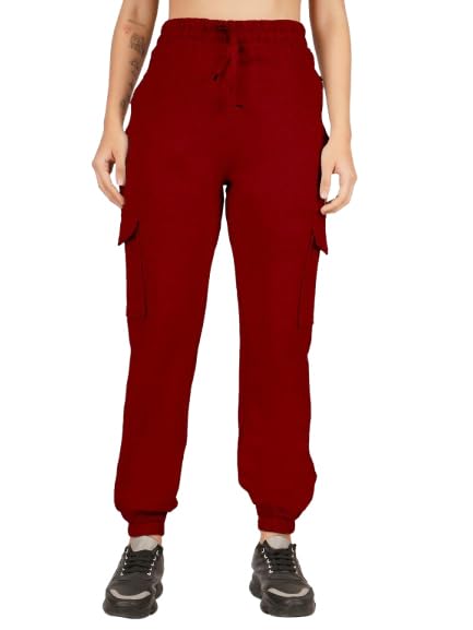 Wrangler Pure Cotton Women Cargo Joggers | Summer Track Pants for Women with Side Pockets | Loose Yoga Pants. in neutral