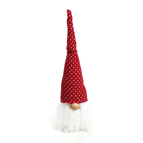 Handmade Swedish Tomte, Santa - Scandinavian Gnome Plush Figurines - Thanksgiving/ Halloween Gift - Gnome Elf Ornaments Home Christmas Decoration - Red