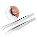 Produktbild 2 Arten Wimpern Pinzette aus Edelstahl, Anti-Statik Wimpernpinzette für Wimpernverlängerung und Nageldesign, Gebogene Pinzette