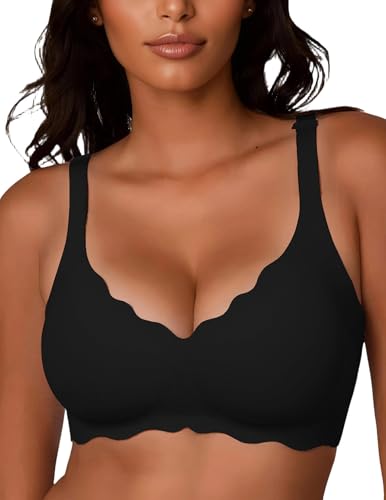 Image of JOYTREE Silky Bras for Women No Underwire V Neck Bralettes for Women Cloud Feel Everyday T Shirt Bra with Extender