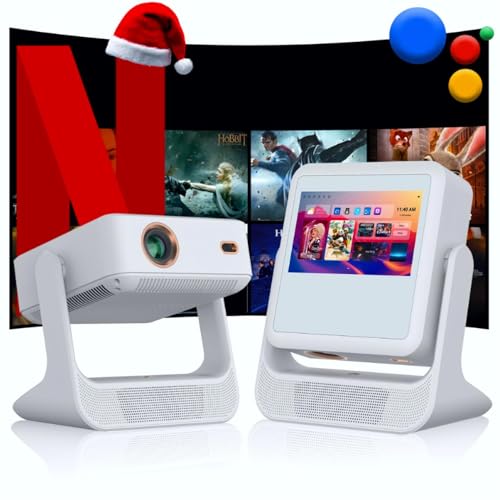 Image of 【Touch Screen/APP Store/800 ANSI/Auto Focus】Portable Projector, 4K Support Smart Outdoor Projector, WiFi6 and Bluetooth Native 1080P Mini Projector for Home Theater/Gaming/Outdoor (300" Display)