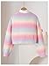 BEAUDRM Girl's 3D Floral Cardigan Cute Rainbow Knit Cardigan Sweaters Open Front Ombre Long Sleeve Sweaters Outwear Pink and Blue 11Y